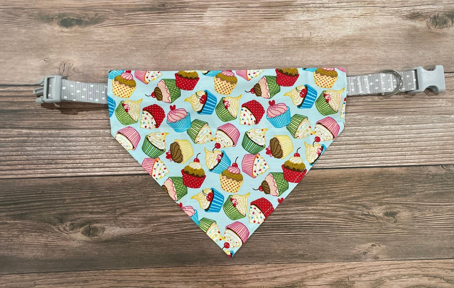 Blue Birthday Cupcake Dog Bandana