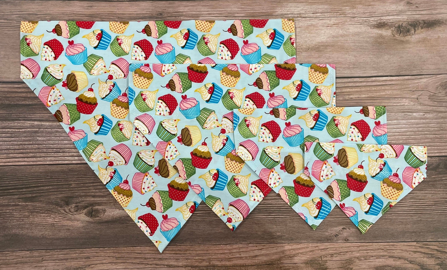 Blue Birthday Cupcake Dog Bandana