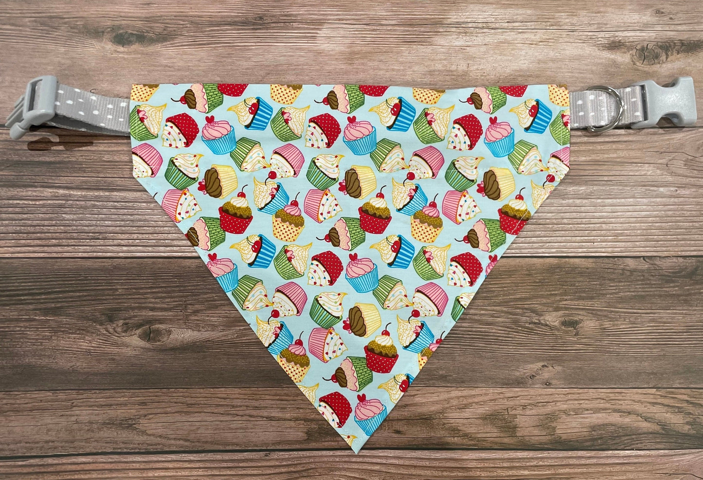 Blue Birthday Cupcake Dog Bandana
