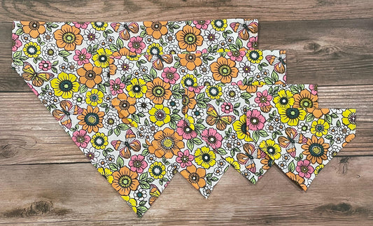 Butterfly Floral Print Dog Bandana