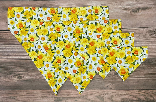 Spring Summer Daffodil Floral Dog Bandana