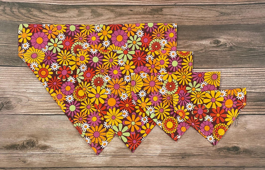 Retro Floral Autumnal Print Dog Bandana
