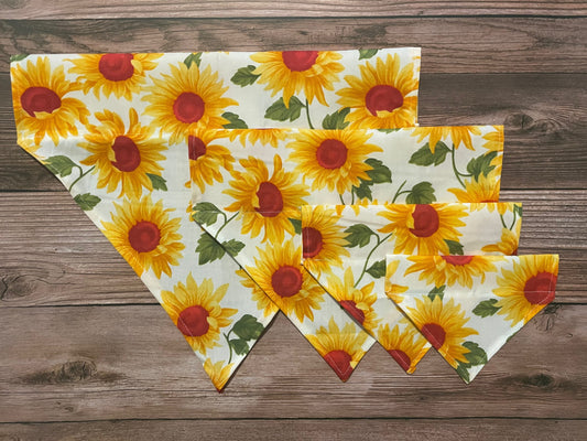 Summer Sunflower Print Dog Bandana