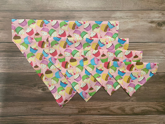 Pink Birthday Cupcake Dog Bandana