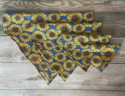 Summer Sunflower Navy Dog Bandana