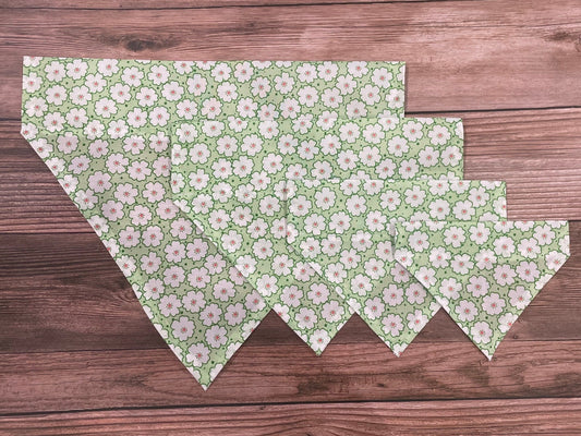 Green Summer Flower Dog Bandana