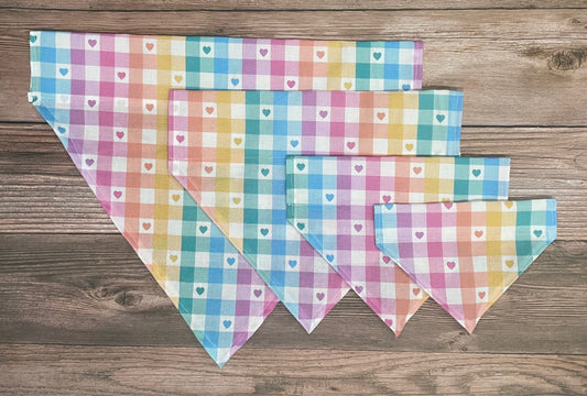 Rainbow Heart Print Dog Bandana