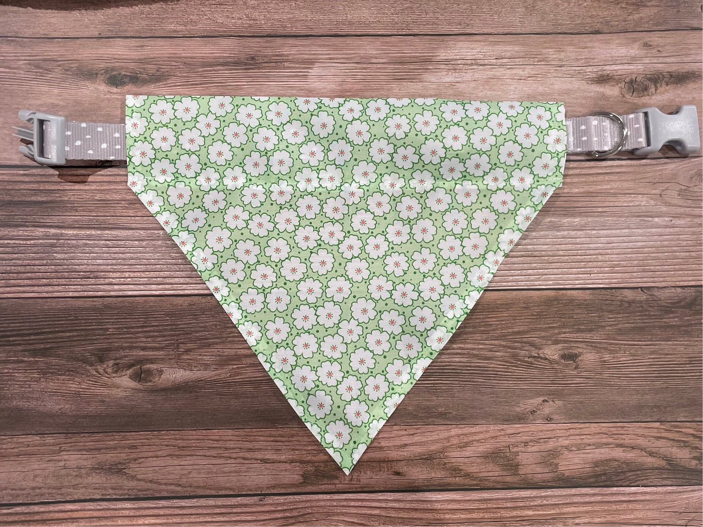 Green Summer Flower Dog Bandana